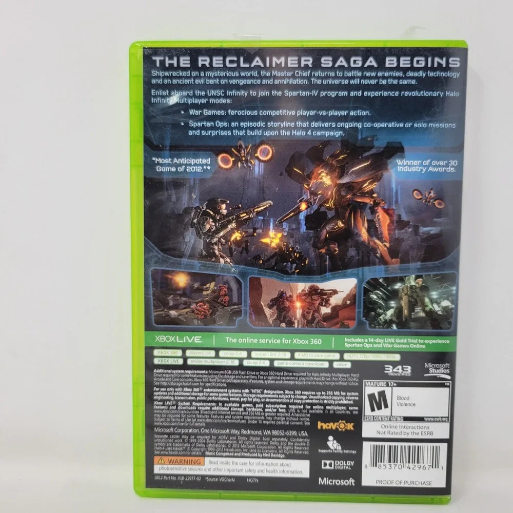 Halo 4 Xbox 360 Game Microsoft 343 Industries 2012 NTSC 2-Disc‎ Set CIB